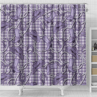 Purple Hawaii Palaka Cowboy Shower Curtain Hawaiian Paniolo Festival Spirit LT19 - Polynesian Pride