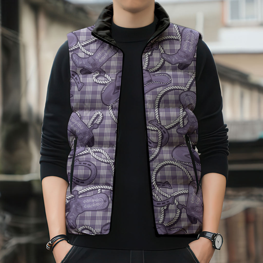 Purple Hawaii Palaka Cowboy Sleeveless Puffer Jacket Hawaiian Paniolo Festival Spirit LT19 - Polynesian Pride