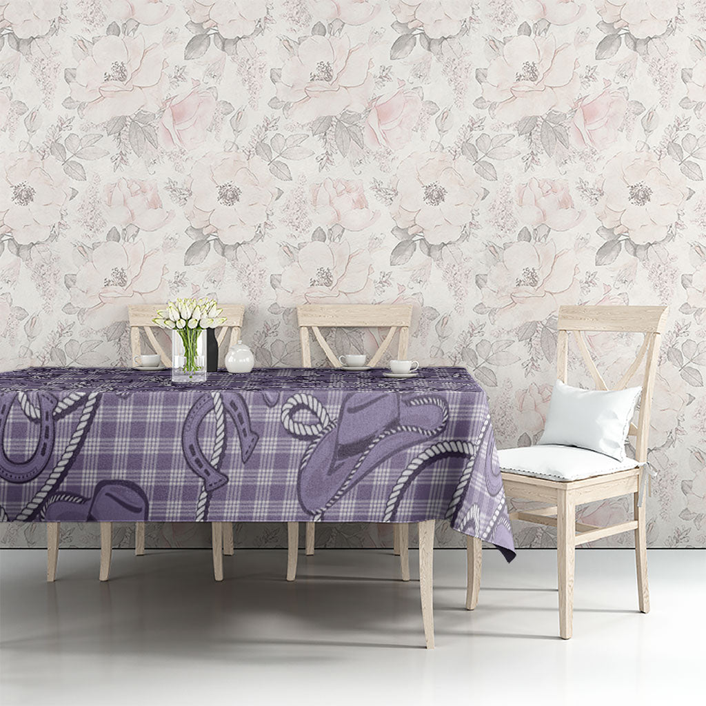 Purple Hawaii Palaka Cowboy Tablecloth Hawaiian Paniolo Festival Spirit LT19 - Polynesian Pride