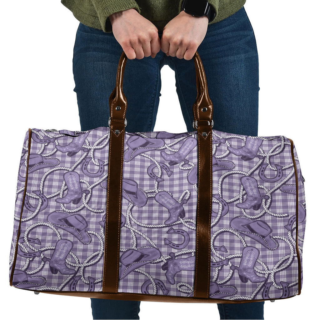 Purple Hawaii Palaka Cowboy Travel Bag Hawaiian Paniolo Festival Spirit LT19 Purple - Polynesian Pride