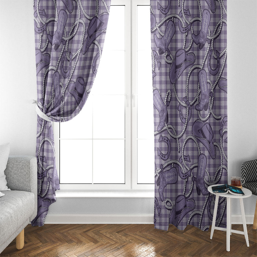 Purple Hawaii Palaka Cowboy Window Curtain Hawaiian Paniolo Festival Spirit LT19 - Polynesian Pride