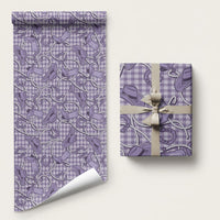 Purple Hawaii Palaka Cowboy Wrapping Paper Hawaiian Paniolo Festival Spirit LT19 58" × 23" Purple - Polynesian Pride