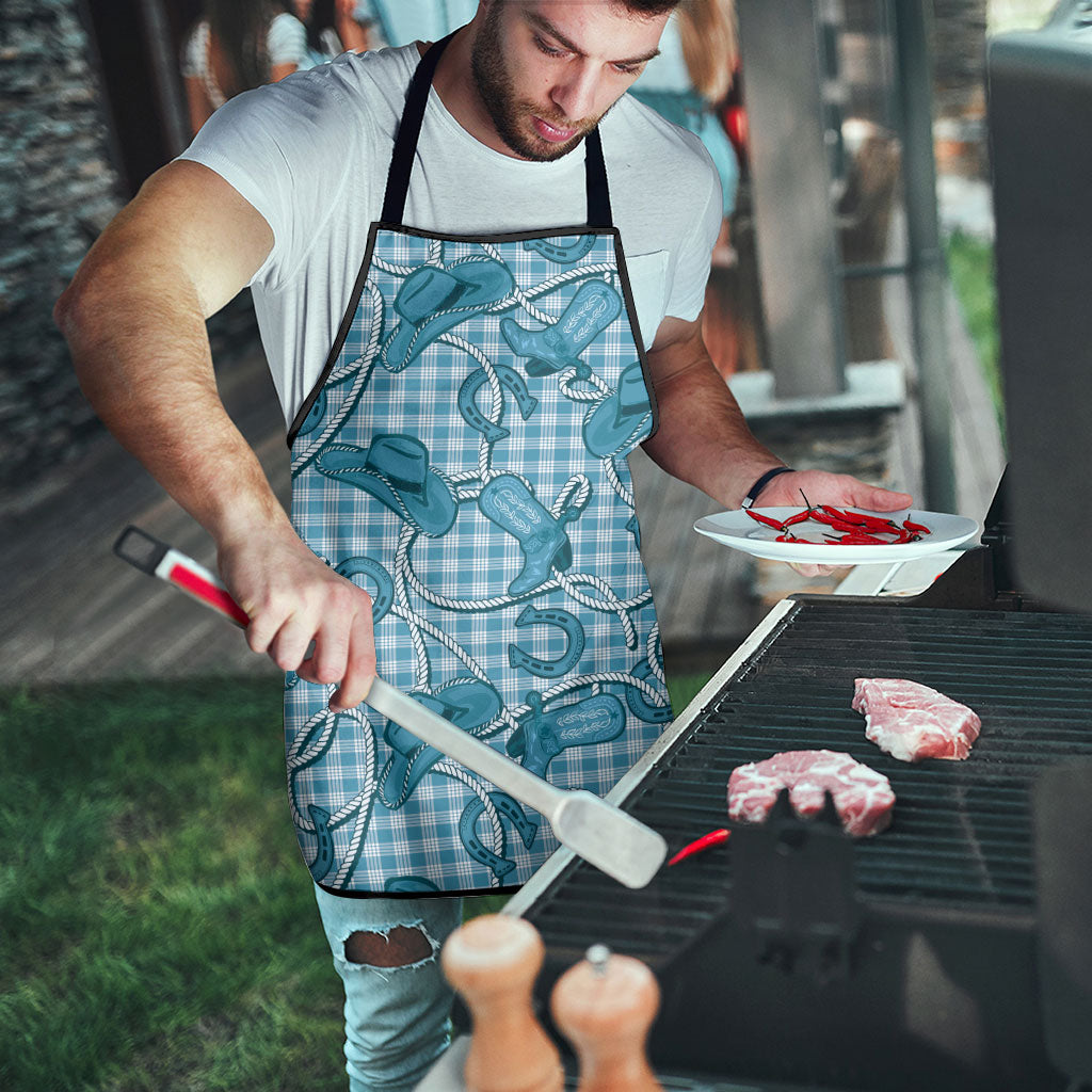Blue Hawaii Palaka Cowboy Apron Hawaiian Paniolo Festival Spirit LT19 - Polynesian Pride