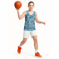 Blue Hawaii Palaka Cowboy Basketball Jersey Hawaiian Paniolo Festival Spirit LT19 - Polynesian Pride