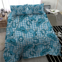 Blue Hawaii Palaka Cowboy Bedding Set Hawaiian Paniolo Festival Spirit LT19 - Polynesian Pride
