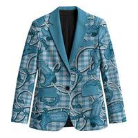 Blue Hawaii Palaka Cowboy Blazer Hawaiian Paniolo Festival Spirit LT19 Unisex Blue - Polynesian Pride