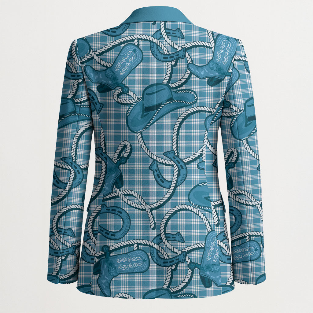 Blue Hawaii Palaka Cowboy Blazer Hawaiian Paniolo Festival Spirit LT19 - Polynesian Pride