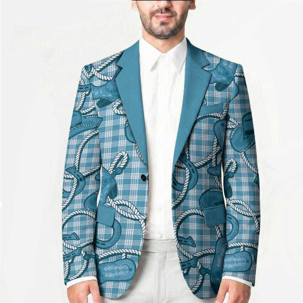 Blue Hawaii Palaka Cowboy Blazer Hawaiian Paniolo Festival Spirit LT19 - Polynesian Pride