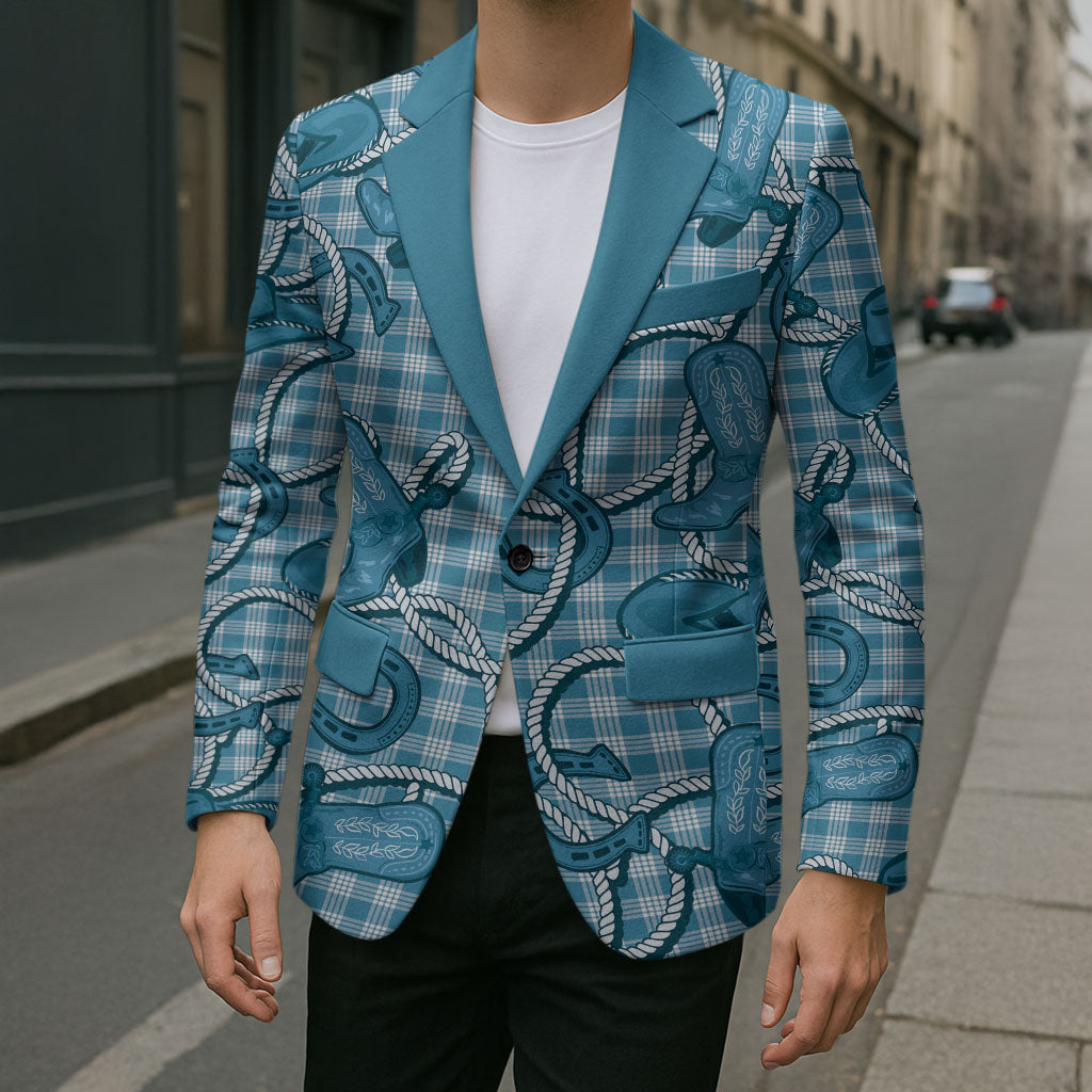 Blue Hawaii Palaka Cowboy Blazer Hawaiian Paniolo Festival Spirit LT19 - Polynesian Pride