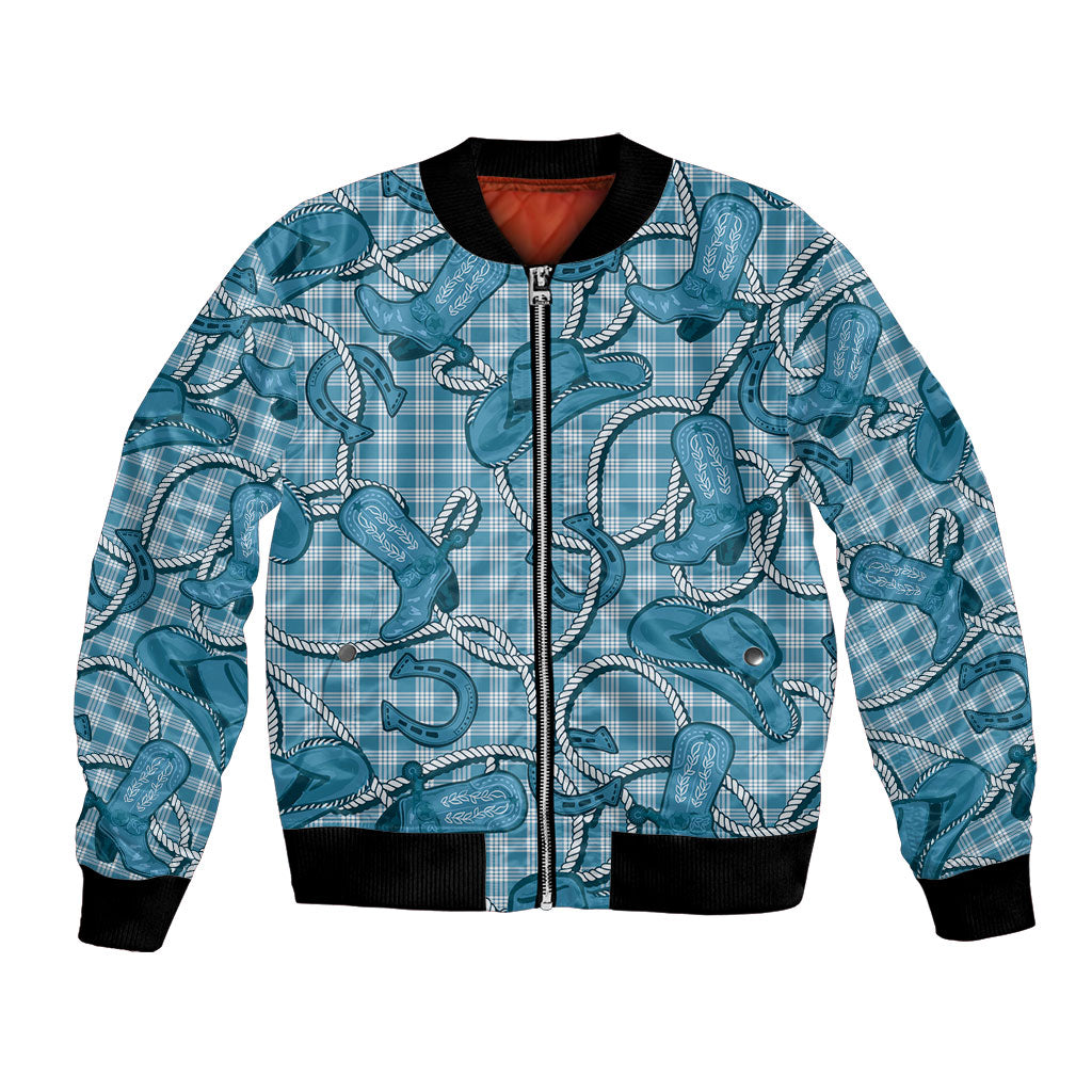 Blue Hawaii Palaka Cowboy Bomber Jacket Hawaiian Paniolo Festival Spirit