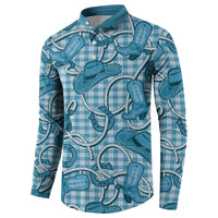 Blue Hawaii Palaka Cowboy Button Sweatshirt Hawaiian Paniolo Festival Spirit LT19 - Polynesian Pride