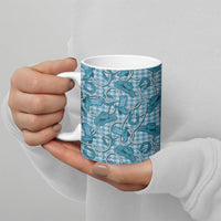 Blue Hawaii Palaka Cowboy Ceramic Mug Hawaiian Paniolo Festival Spirit LT19 - Polynesian Pride