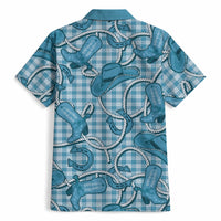 Blue Hawaii Palaka Cowboy Hawaiian Shirt Hawaiian Paniolo Festival Spirit LT19 - Polynesian Pride