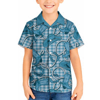 Blue Hawaii Palaka Cowboy Hawaiian Shirt Hawaiian Paniolo Festival Spirit LT19 - Polynesian Pride