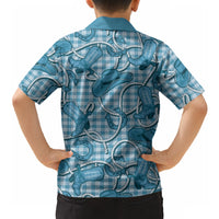 Blue Hawaii Palaka Cowboy Hawaiian Shirt Hawaiian Paniolo Festival Spirit LT19 - Polynesian Pride