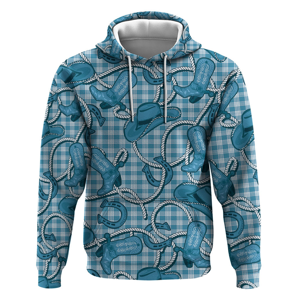 Blue Hawaii Palaka Cowboy Hoodie Hawaiian Paniolo Festival Spirit