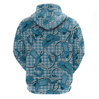 Blue Hawaii Palaka Cowboy Hoodie Hawaiian Paniolo Festival Spirit LT19 - Polynesian Pride