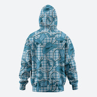 Blue Hawaii Palaka Cowboy Hoodie Hawaiian Paniolo Festival Spirit LT19 - Polynesian Pride