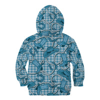 Blue Hawaii Palaka Cowboy Kid Hoodie Hawaiian Paniolo Festival Spirit LT19 - Polynesian Pride