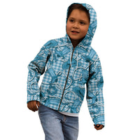 Blue Hawaii Palaka Cowboy Kid Hoodie Hawaiian Paniolo Festival Spirit LT19 - Polynesian Pride