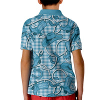 Blue Hawaii Palaka Cowboy Kid Polo Shirt Hawaiian Paniolo Festival Spirit LT19 - Polynesian Pride