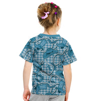 Blue Hawaii Palaka Cowboy Kid T Shirt Hawaiian Paniolo Festival Spirit LT19 - Polynesian Pride