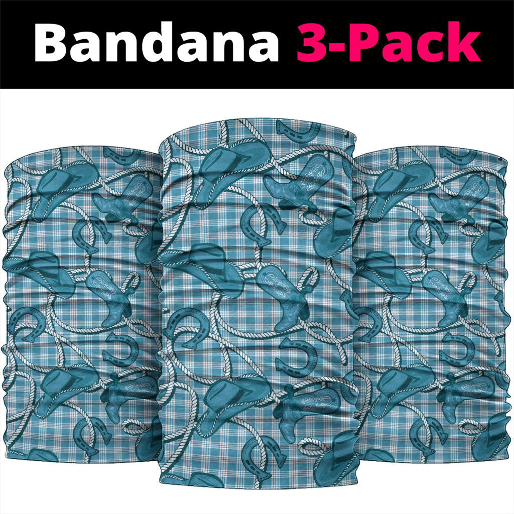 Blue Hawaii Palaka Cowboy Neck Gaiter Hawaiian Paniolo Festival Spirit LT19 package One Size: 25*50cm Blue - Polynesian Pride