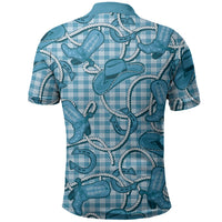 Blue Hawaii Palaka Cowboy Polo Shirt Hawaiian Paniolo Festival Spirit LT19 - Polynesian Pride