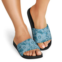 Blue Hawaii Palaka Cowboy Slide Sandals Hawaiian Paniolo Festival Spirit LT19 - Polynesian Pride