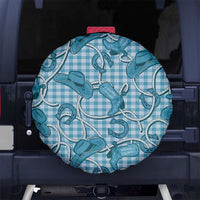 Blue Hawaii Palaka Cowboy Spare Tire Cover Hawaiian Paniolo Festival Spirit LT19 No hole Blue - Polynesian Pride