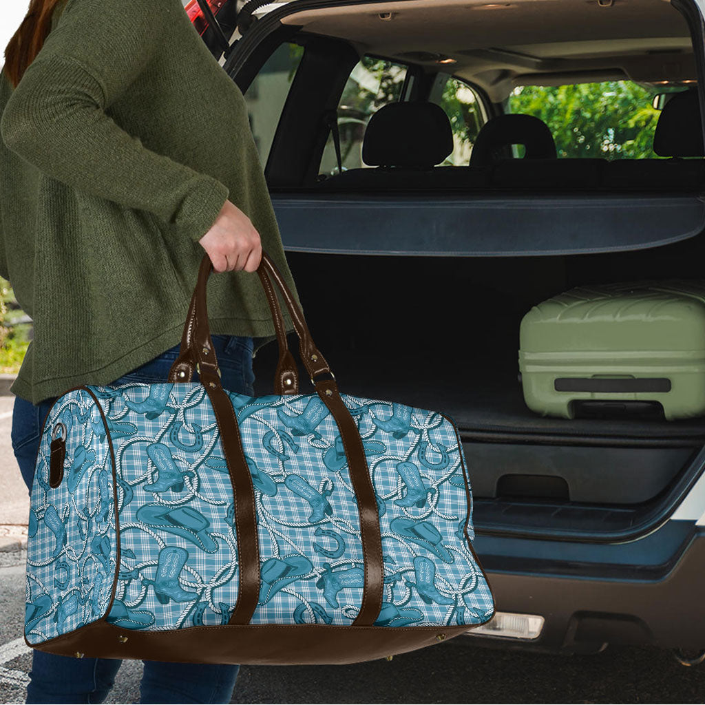 Blue Hawaii Palaka Cowboy Travel Bag Hawaiian Paniolo Festival Spirit LT19 - Polynesian Pride