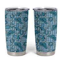 Blue Hawaii Palaka Cowboy Tumbler Cup Hawaiian Paniolo Festival Spirit LT19 Blue - Polynesian Pride