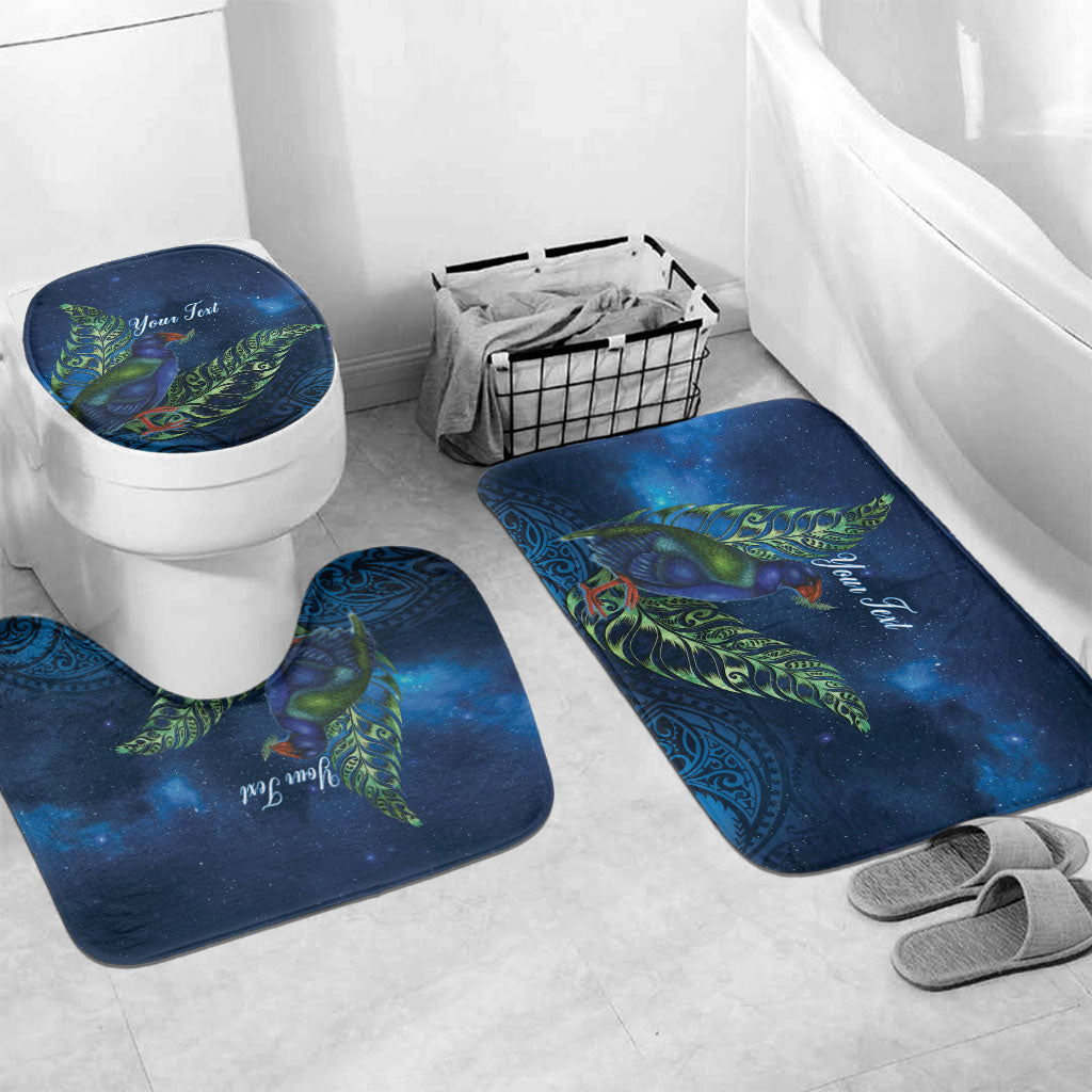 New Zealand Takahe Personalised Bathroom Set Silver Fern Galaxy Polynesian Pattern LT22 Mat Set Only (3 pcs) One Size Blue - Polynesian Pride
