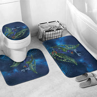 New Zealand Takahe Personalised Bathroom Set Silver Fern Galaxy Polynesian Pattern LT22 Mat Set Only (3 pcs) One Size Blue - Polynesian Pride