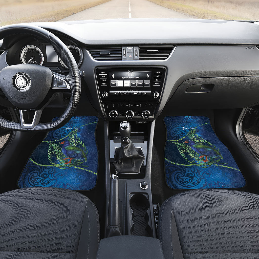 New Zealand Takahe Personalised Car Mats Silver Fern Galaxy Polynesian Pattern