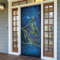 New Zealand Takahe Personalised Door Cover Silver Fern Galaxy Polynesian Pattern