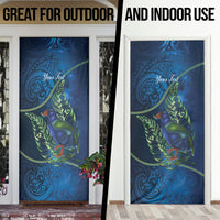 New Zealand Takahe Personalised Door Cover Silver Fern Galaxy Polynesian Pattern