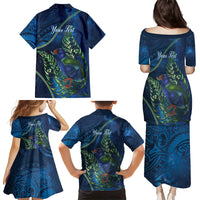 New Zealand Takahe Personalised Family Matching Puletasi and Hawaiian Shirt Silver Fern Galaxy Polynesian Pattern LT22 - Polynesian Pride
