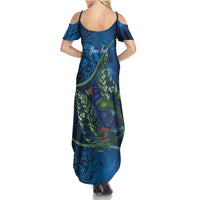 New Zealand Takahe Personalised Family Matching Summer Maxi Dress and Hawaiian Shirt Silver Fern Galaxy Polynesian Pattern LT22 - Polynesian Pride