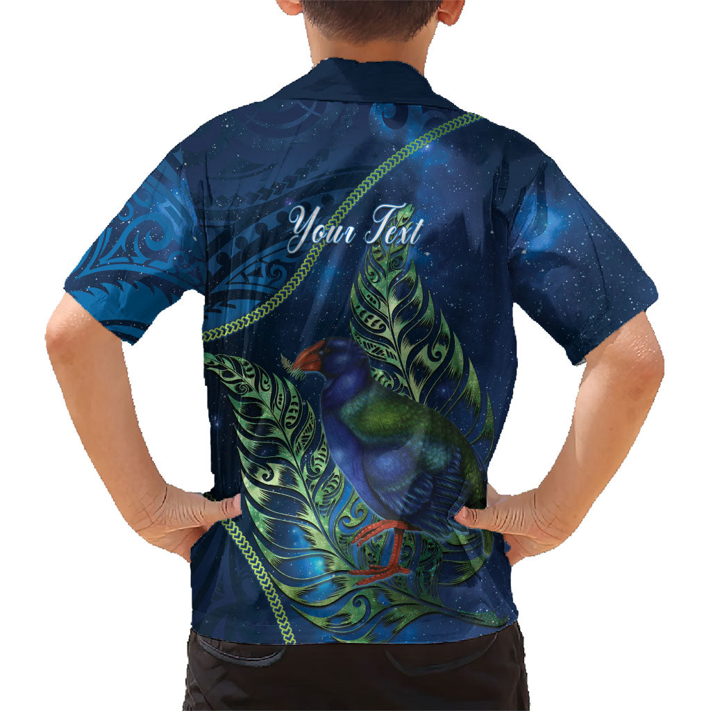 New Zealand Takahe Personalised Family Matching Tank Maxi Dress and Hawaiian Shirt Silver Fern Galaxy Polynesian Pattern LT22 - Polynesian Pride