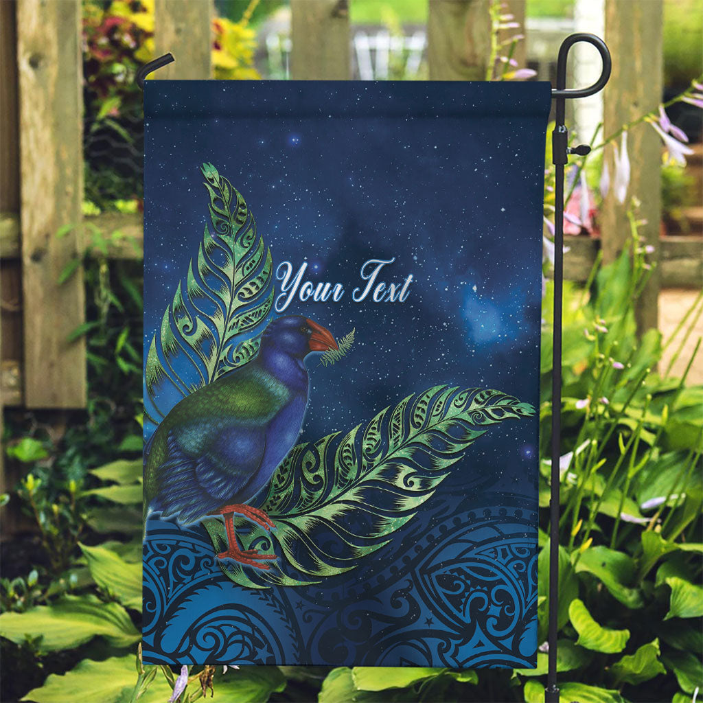 New Zealand Takahe Personalised Garden Flag Silver Fern Galaxy Polynesian Pattern LT22 Garden Flag Blue - Polynesian Pride