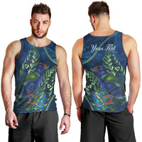 New Zealand Takahe Personalised Men Tank Top Silver Fern Galaxy Polynesian Pattern