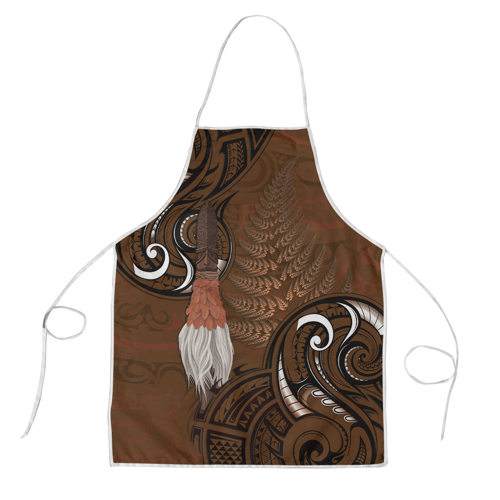 New Zealand Taiaha Apron Maori Weapon Silver Fern Maori Pattern LT22 Brown - Polynesian Pride