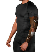New Zealand Taiaha Arm Sleeves Maori Weapon Silver Fern Maori Pattern