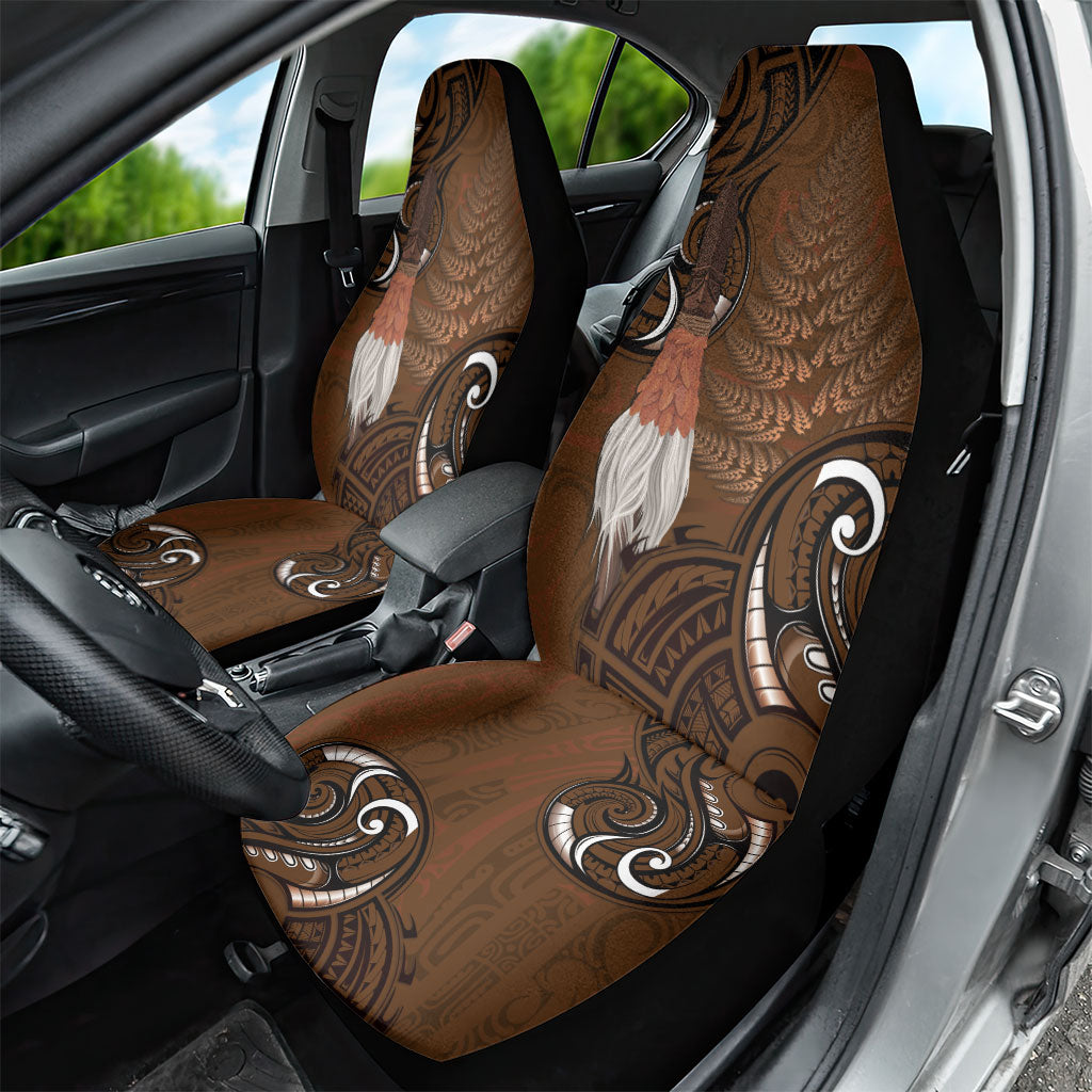 New Zealand Taiaha Car Seat Cover Maori Weapon Silver Fern Maori Pattern