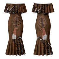 New Zealand Taiaha Family Matching Mermaid Dress and Hawaiian Shirt Maori Weapon Silver Fern Maori Pattern