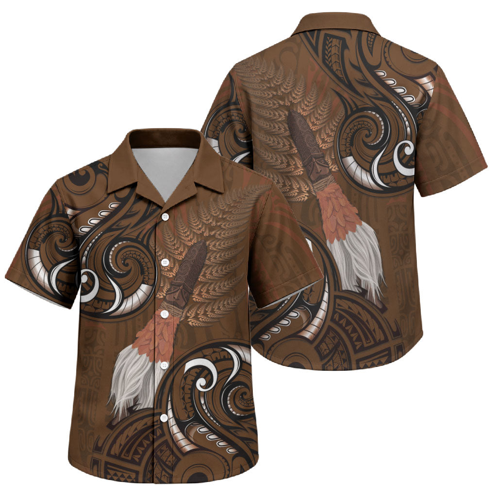 New Zealand Taiaha Family Matching Mermaid Dress and Hawaiian Shirt Maori Weapon Silver Fern Maori Pattern