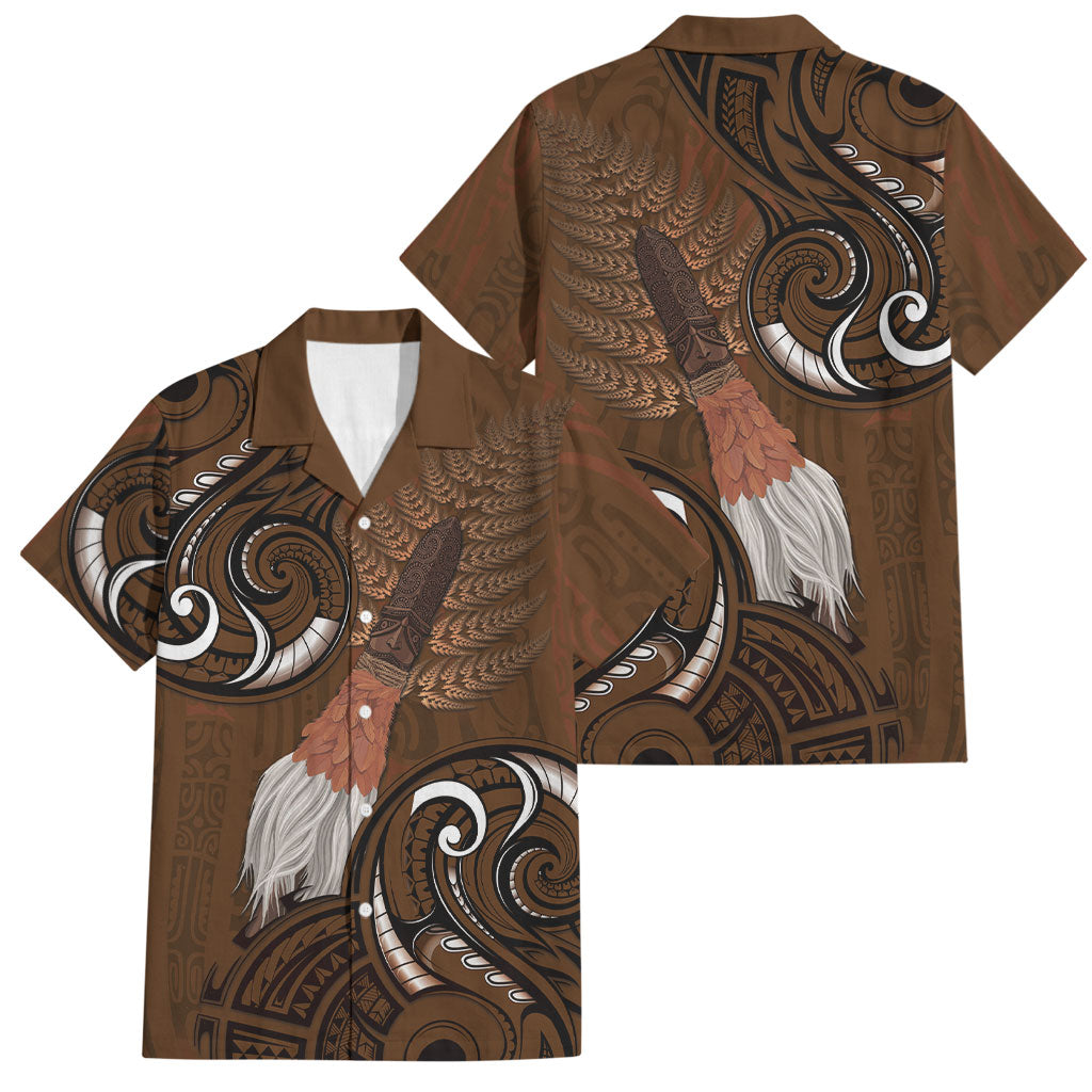 New Zealand Taiaha Family Matching Tank Maxi Dress and Hawaiian Shirt Maori Weapon Silver Fern Maori Pattern