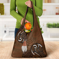 New Zealand Taiaha Grocery Bag Maori Weapon Silver Fern Maori Pattern