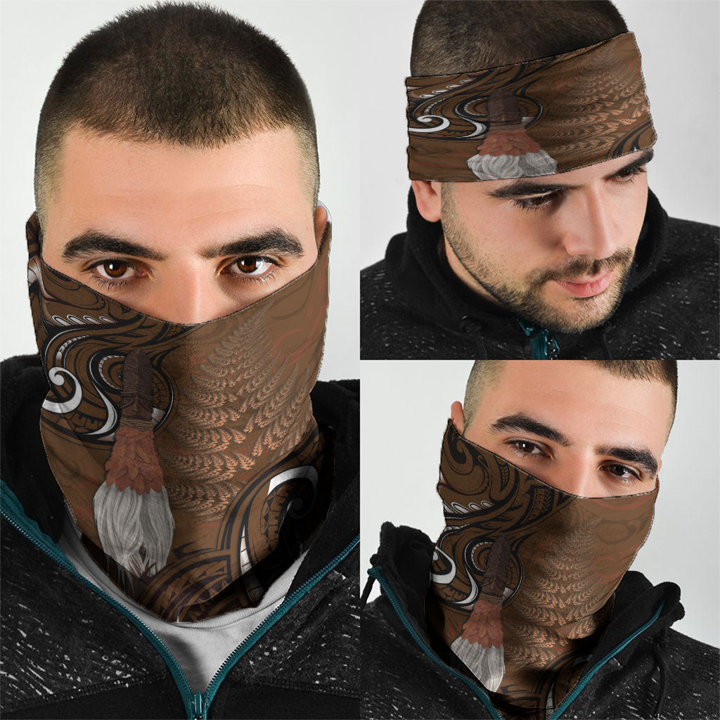 New Zealand Taiaha Neck Gaiter Maori Weapon Silver Fern Maori Pattern